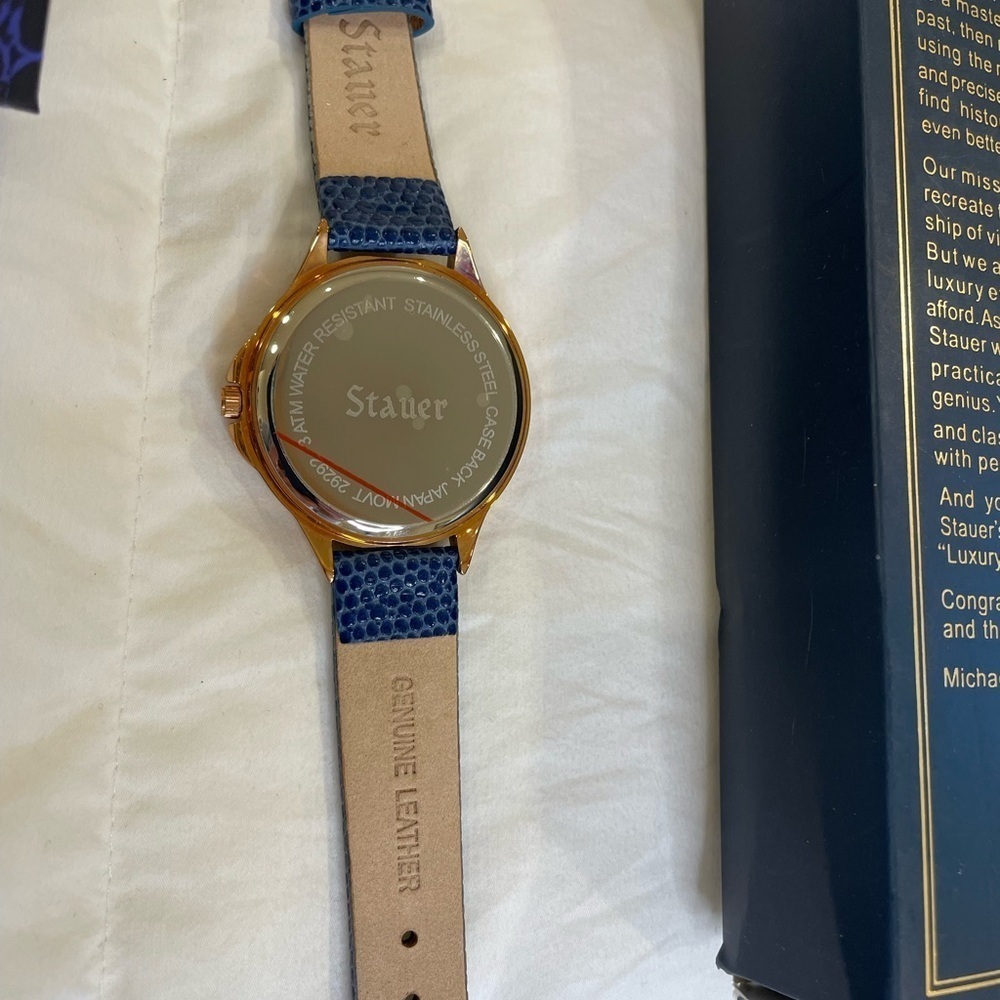 Stauer Blue Rose gold looking and Bedazzled Face Women’s Watch - Picture 4 of 7
